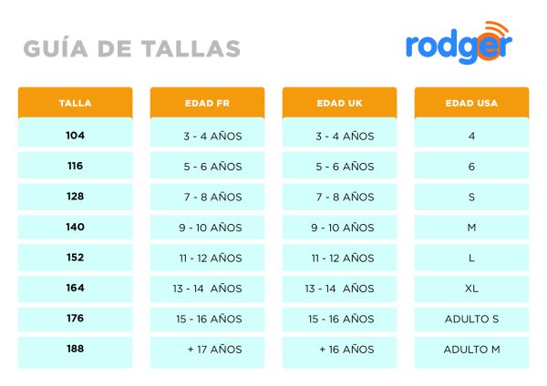 En esta guía de tallas podrá ver cuántos centímetros mide la cintura de cada talla. Talla 104 = cintura elástica de 42 a 54 cm. Talla 116 = cintura elástica de 46 - 58 cm. Talla 128 = cintura elástica de 50 - 62 cm. Talla 140 cm = cintura elástica de 54 - 66 cm. Talla 152 cm = cintura elástica de 58 - 70 cm. Talla 164 cm = cintura elástica de 62 - 76 cm. Talla 176 = cintura elástica de 66 - 82 cm. Talla 188 = cintura elástica de 70 - 90 cm.