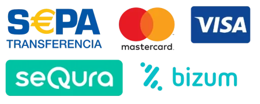 En CasaOrtopedia.es utilizamos los siguientes métodos de pago: Transferencia bancaria, Tarjetas bancarias MasterCard y Visa, Bizum, Pay Paly y puede financiar sus compras con el servicio de Sequra.