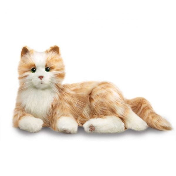 interactieve kat specifiek voor ouderen van merk Hasbro Joy for all in oranje rood