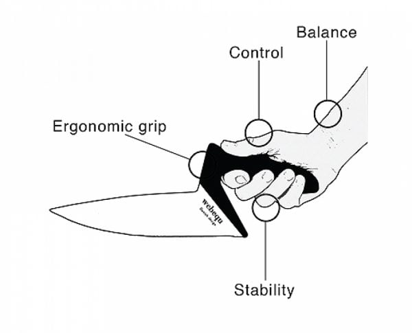 Keukenmes heeft een ergonomisch handvat voor optimale stabiliteit. Verkrijgbaar in broodmes, koksmes en groentenmes.