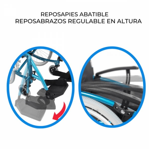 silla de ruedas alta gama comoda aluminio respaldo partido regulable en altura antivuelco venecia mobiclinic 7 1