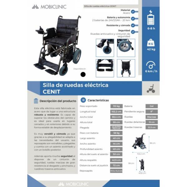 La silla Cenit tiene un peso de 42 kg y alcanza una velocidad de 6 km/h.