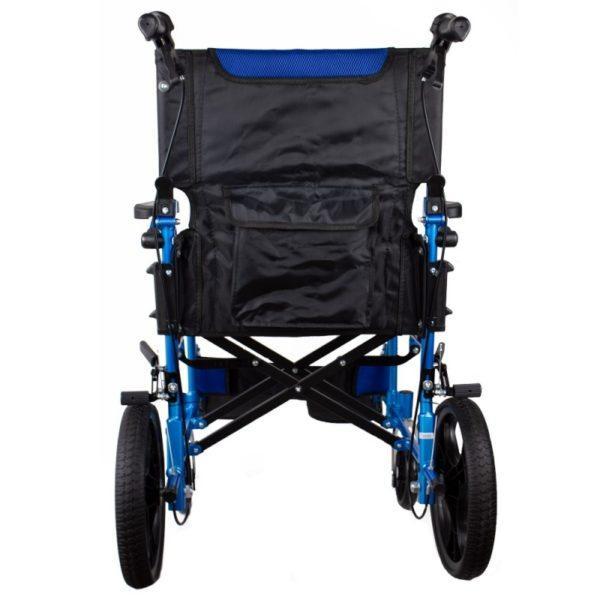 silla de ruedas plegable aluminio frenos en manetas ancho asiento 46cm azul piramide mobiclinic casaortopedia.3jpg