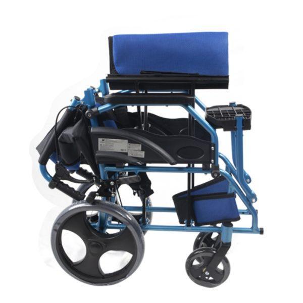 silla de ruedas plegable aluminio frenos en manetas ancho asiento 46cm azul piramide mobiclinic casaortopedia.6jpg