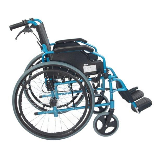 silla de ruedas plegable aluminio respaldo partido reposabrazos abatibles azul bolonia mobiclinic casaortopedia.1jpg