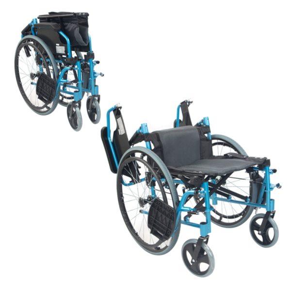 silla de ruedas plegable aluminio respaldo partido reposabrazos abatibles azul bolonia mobiclinic casaortopedia.3jpg