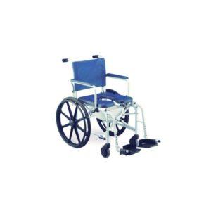 Esta silla de ducha autopropulsable cuenta con ruedas de 24", es resistente y duradera. Puede soportar un peso de hasta 135 kg.
