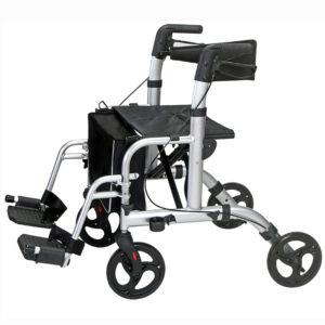 El COMFORT rollator y silla de ruedas (2 en 1) es muy práctico. Su acabado y forma de su estructura le otorgan un aspecto innovador. Peso máximo soportado: 136kg.