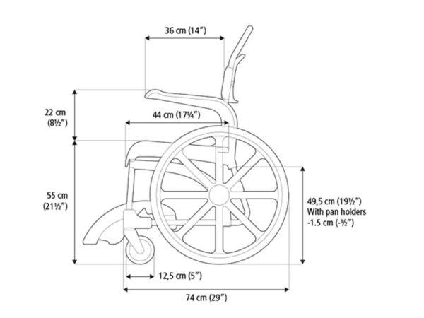 Dimensiones: Altura del asiento: 55 cm Profundidad del asiento: 44 cm