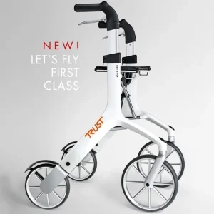 El rollator Let’s Fly de Trust Care es una ayuda ortopédica de alta gama diseñada para personas con movilidad reducida que buscan una solución funcional, segura y con estilo. Su estructura de aluminio fundido sin soldaduras ofrece una combinación excepcional de ligereza, resistencia y estética moderna, convirtiéndolo en uno de los andadores más premiados del mercado.