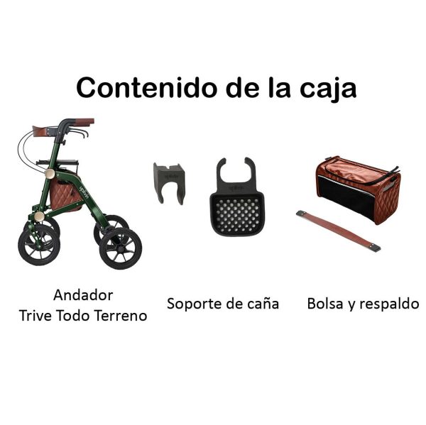 El andador Trive incluye de fábrica todos los accesorios que garantizan tu comodidad.